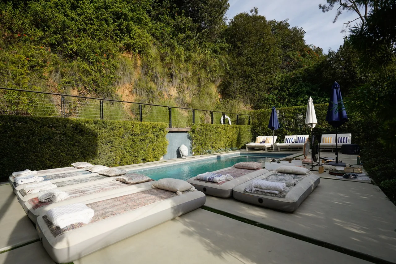A pool prepared for an Om Floating sound journey